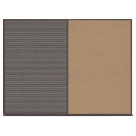 United Visual Products Triple Door Radius Corkboard, 72"X48", B UV80055-BLACK-DBURGU